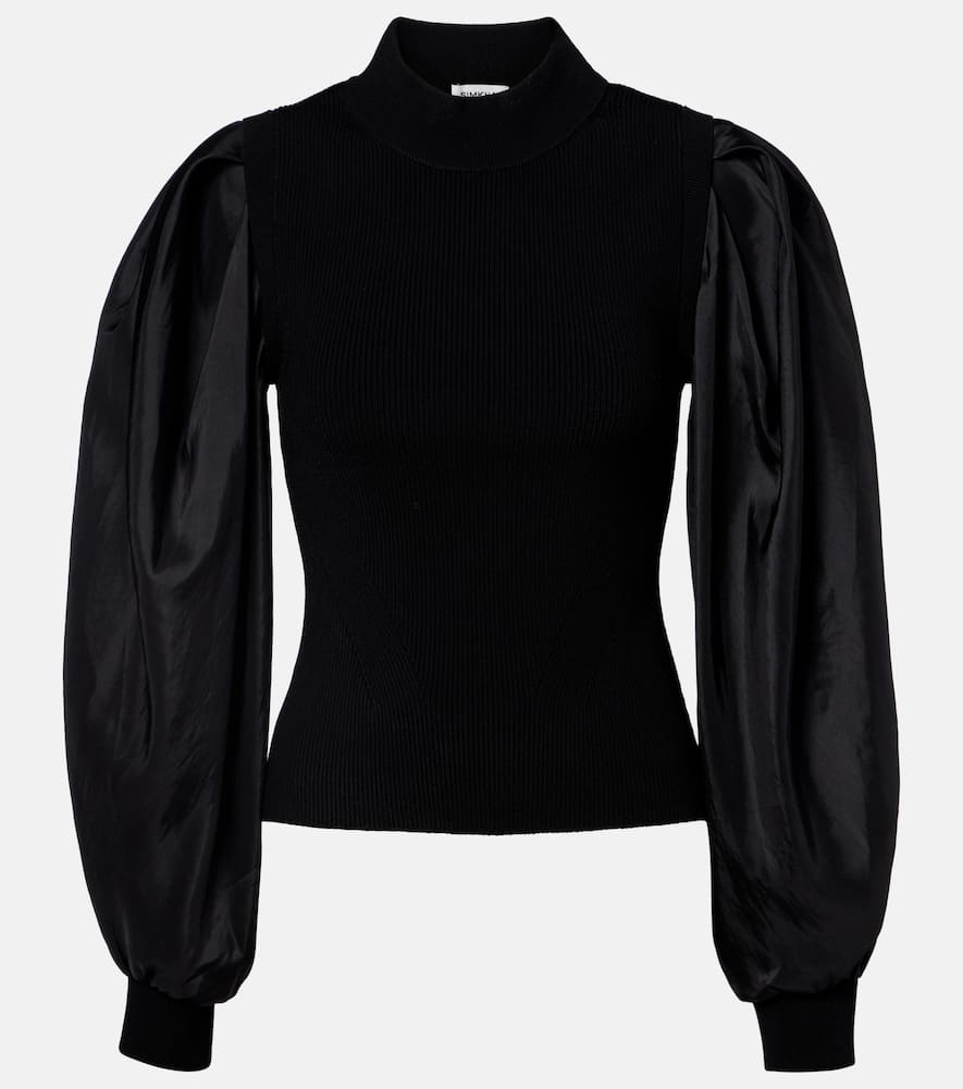 Jackie taffeta-trimmed knitted top