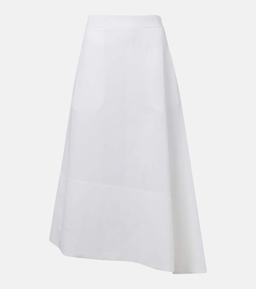 Asymmetric linen midi skirt