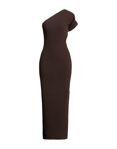 Sfilata Woman Maxi dress Dark brown Size L Viscose, Polyester