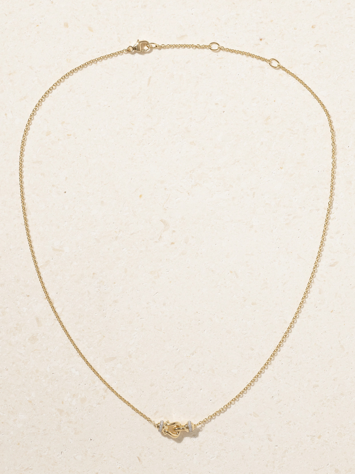 Cable Collectibles Petite Buckle 18-karat Gold Diamond Necklace - One size