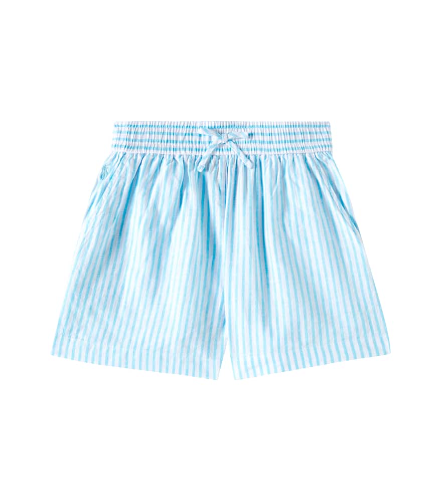 Striped linen and cotton shorts