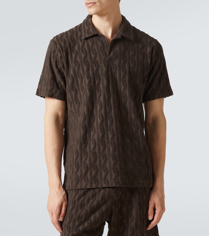 Faustino cotton terry jacquard polo shirt