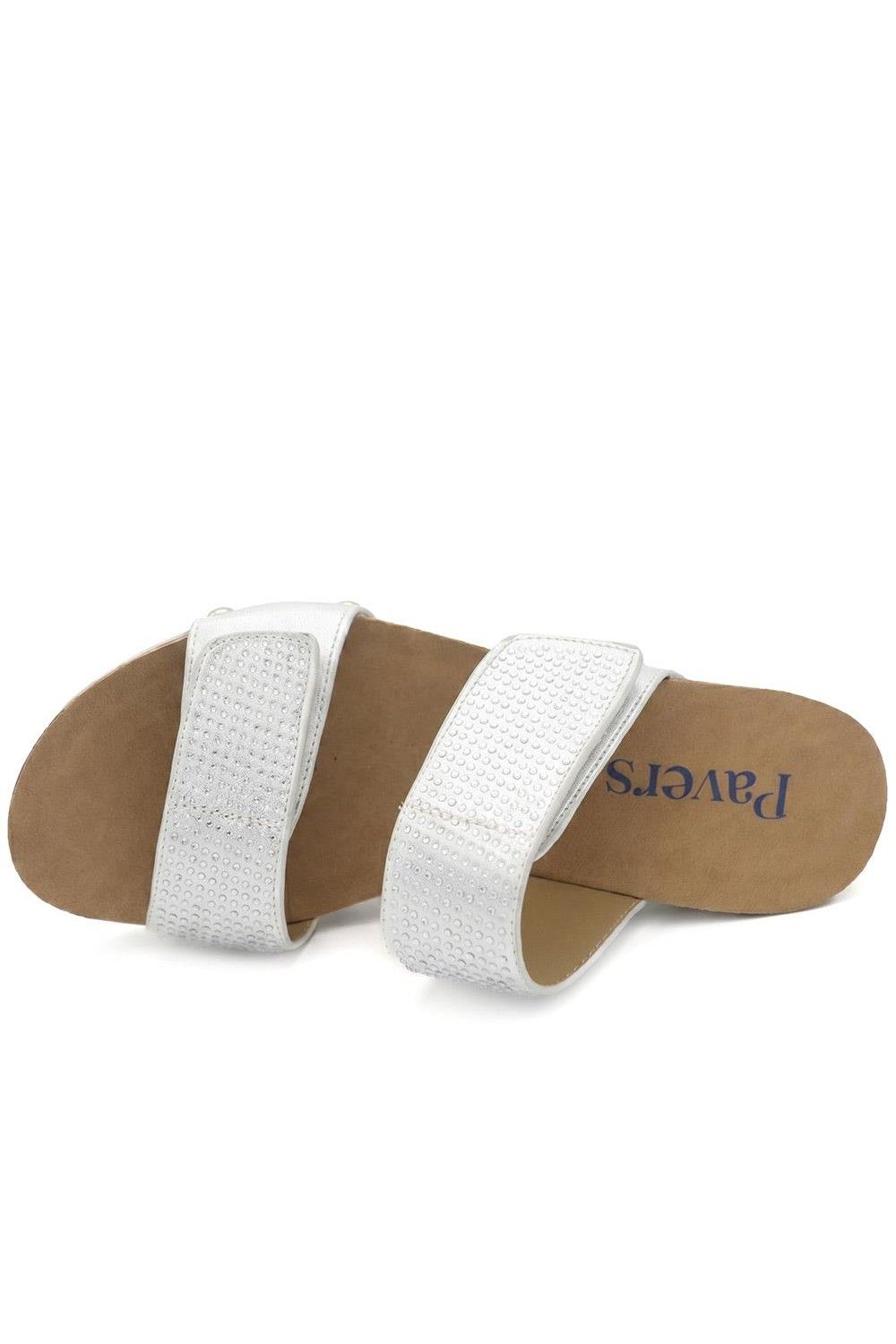 Pavers Women's Dual Adjustable Fasten Wedge Sandals in Metallic