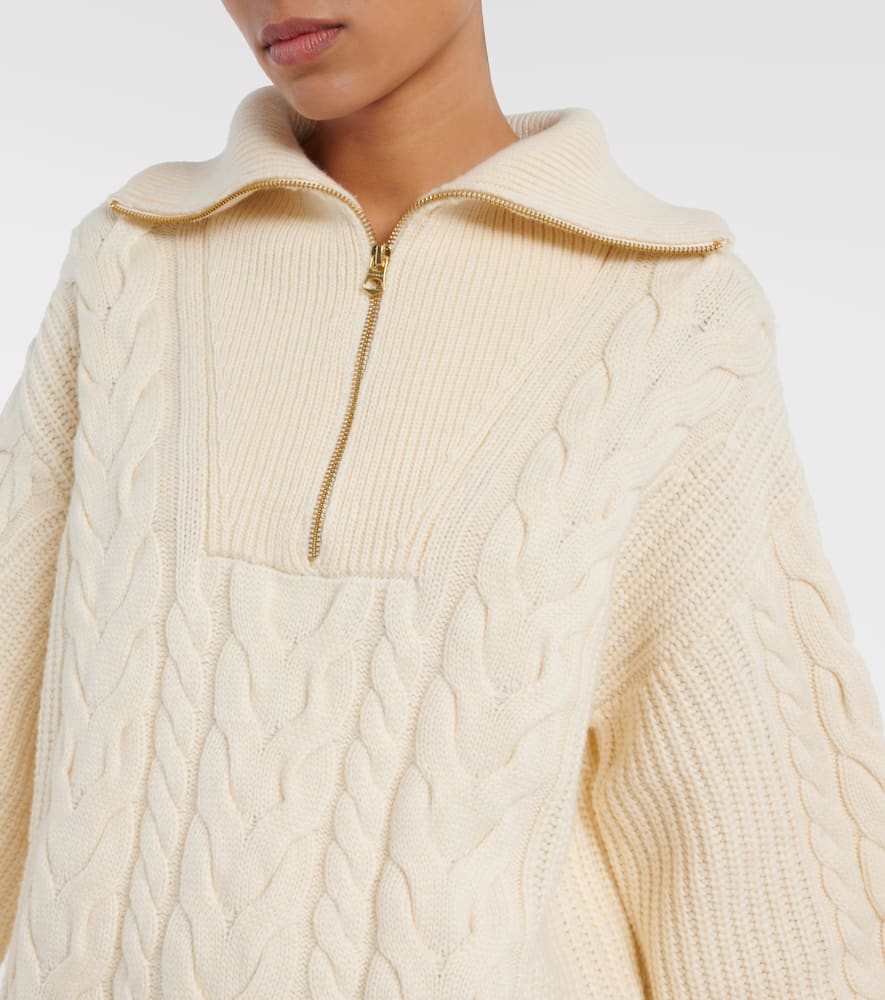 Daria cable-knit half-zip sweater