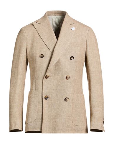 Man Blazer Sand Size 40 Linen, Wool