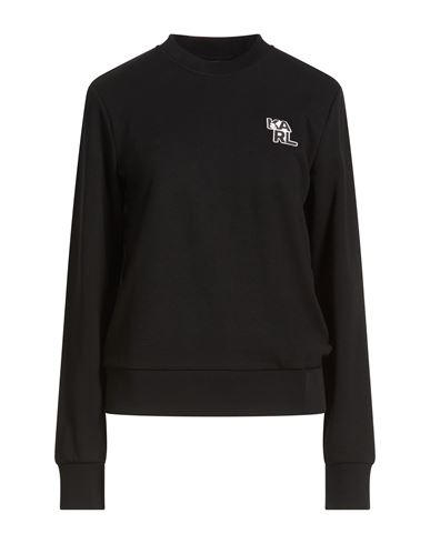 Woman Sweatshirt Black Size S Organic cotton, Polyester