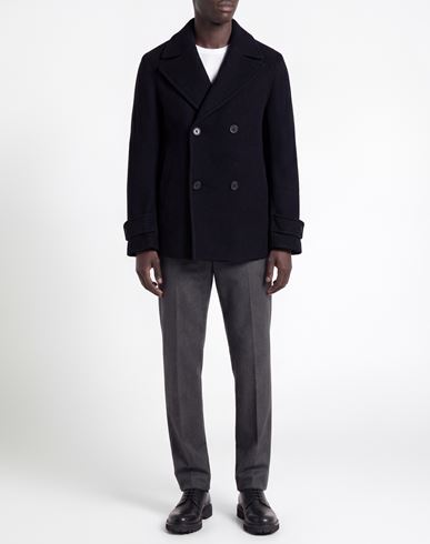 Officine Générale Man Coat Midnight blue Size 38 Virgin Wool, Polyamide