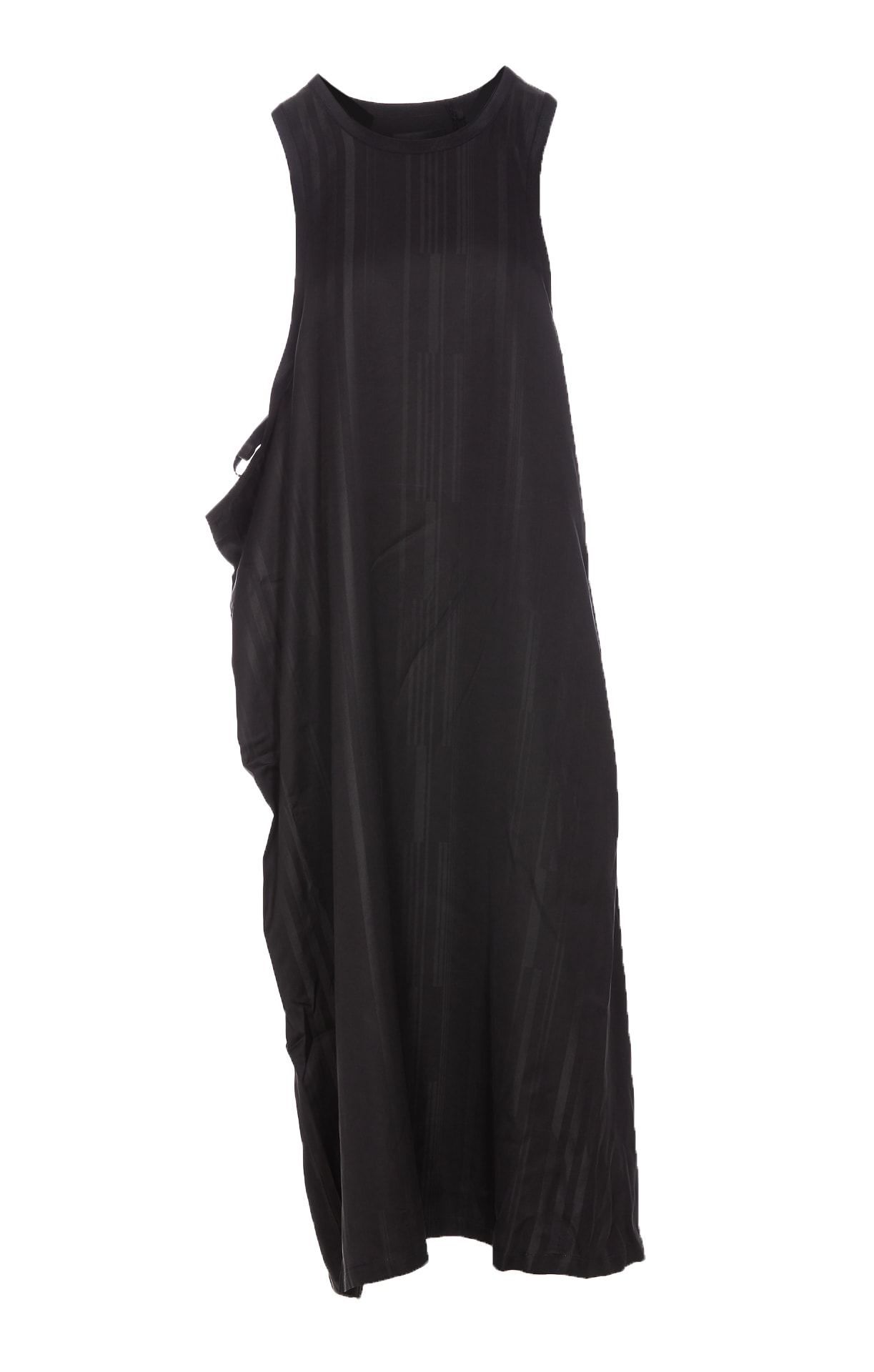Striped twill maxi dress - Black