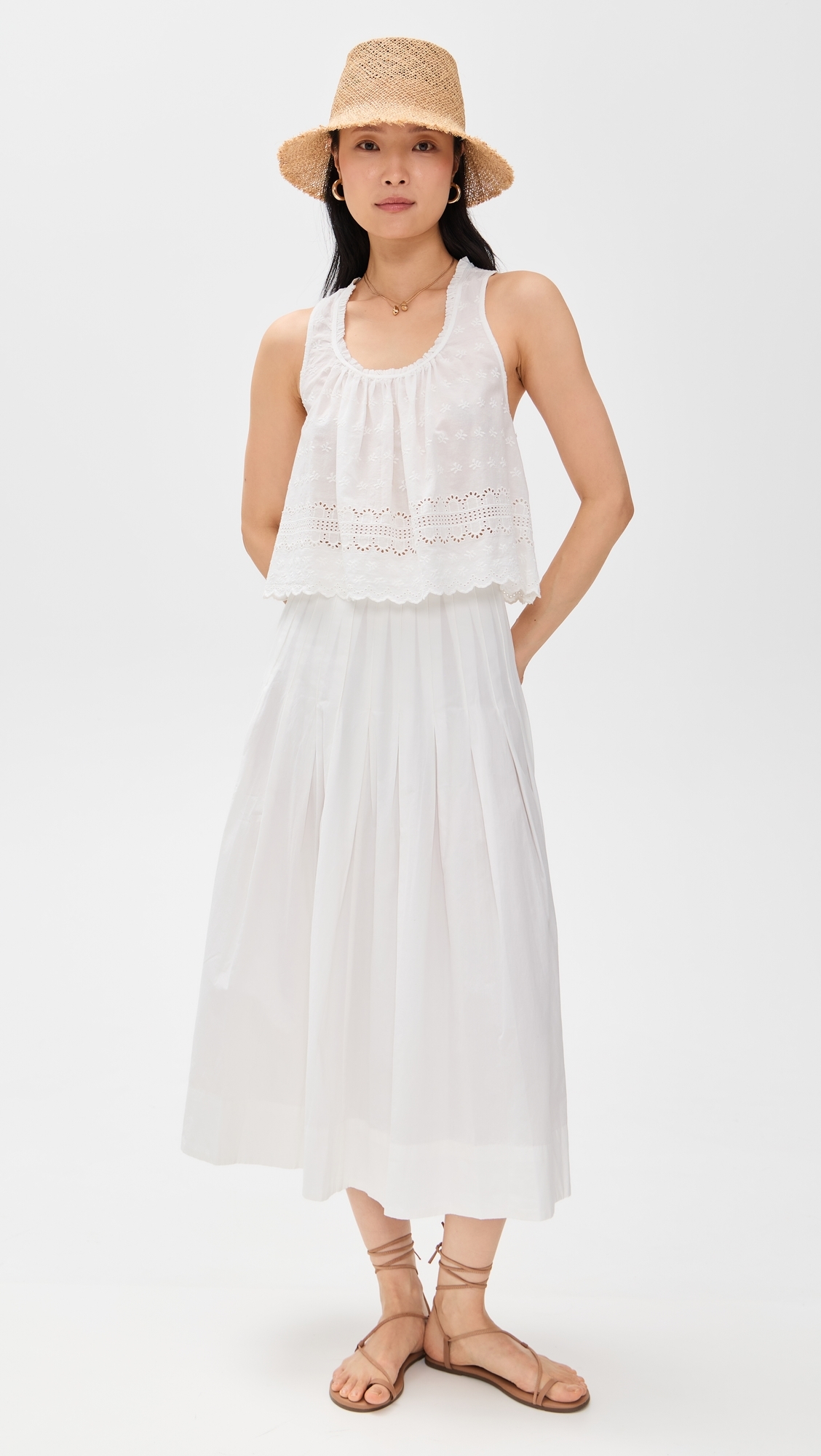 THE GREAT. The Rhythm Skirt White