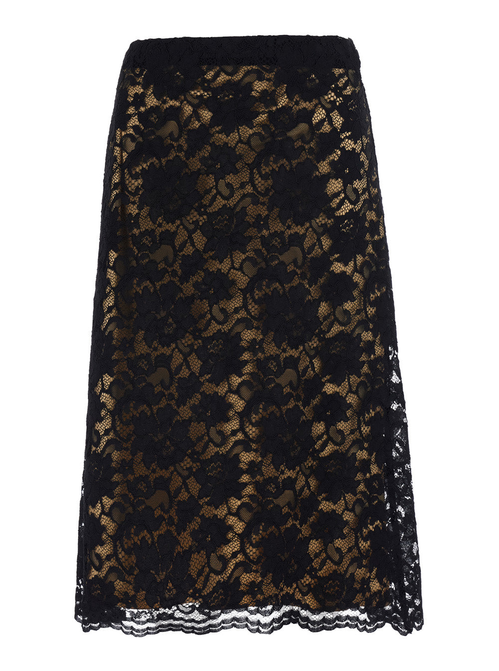 Lace A-Line Skirt — Black
