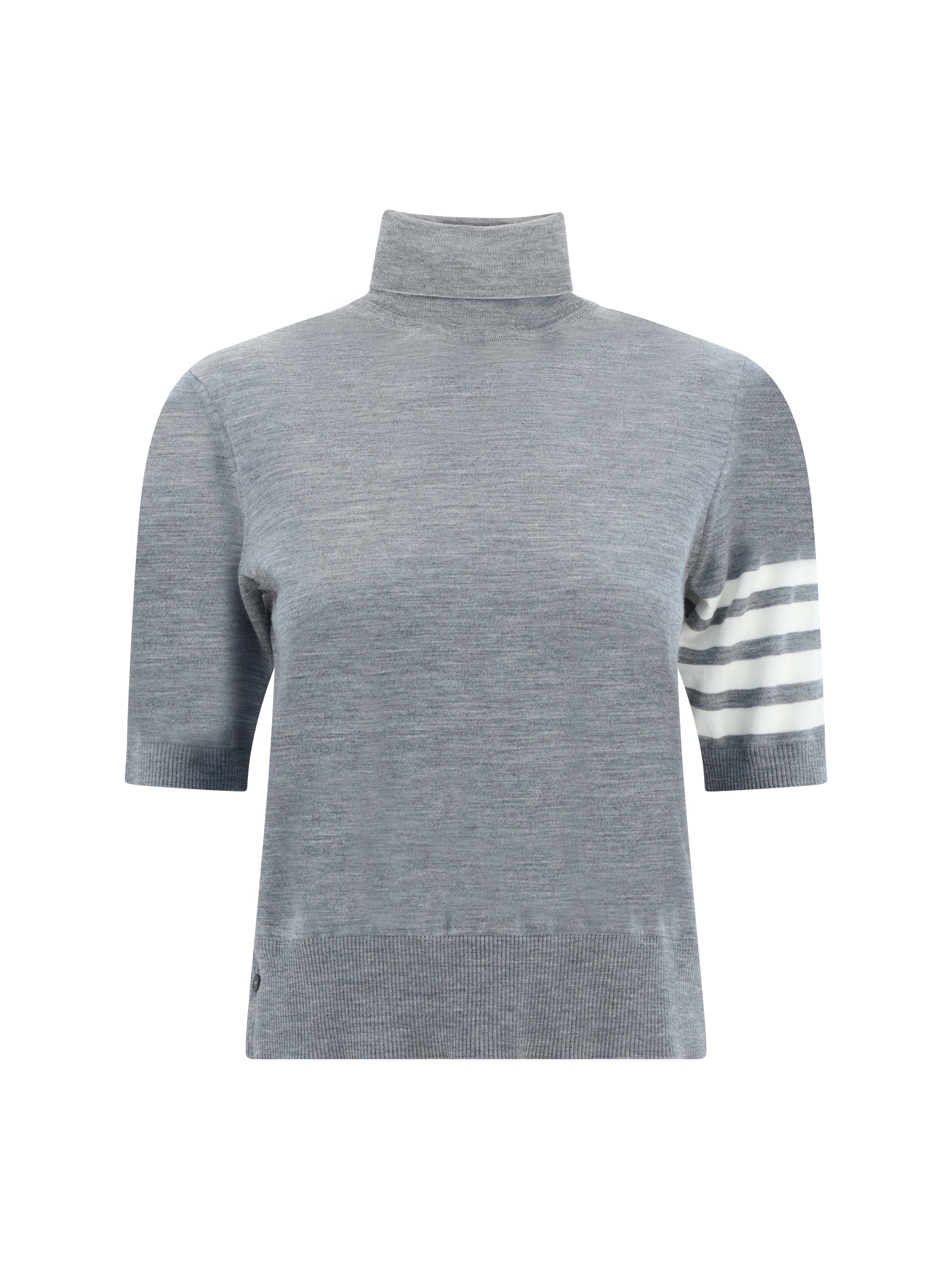 Virgin Wool Turtleneck Sweater — Gray