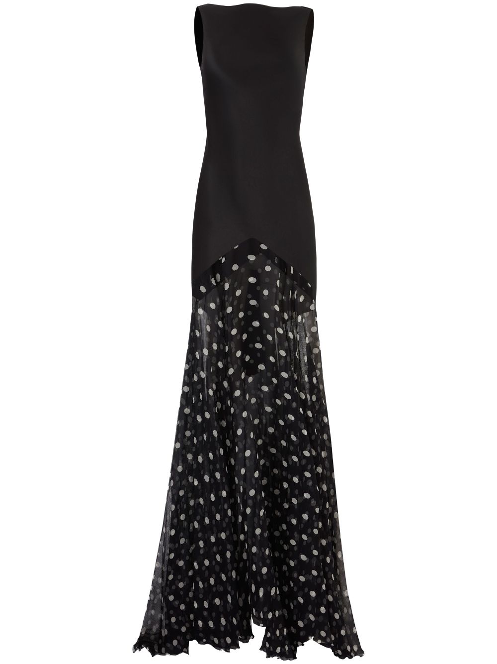 Polka-dot maxi dress - Black