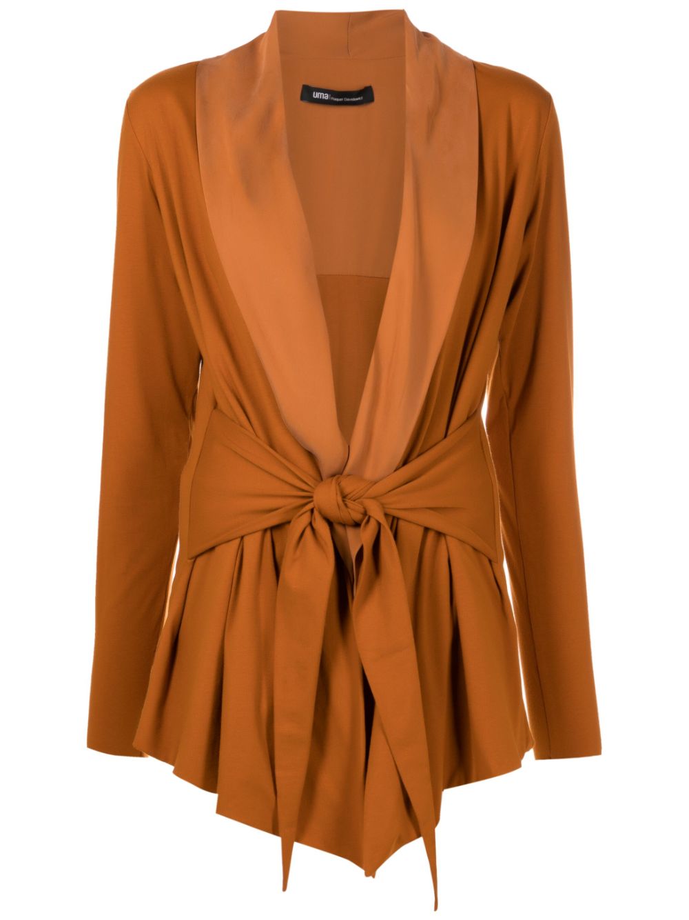 V-neck long-sleeve cotton cardigan - Brown