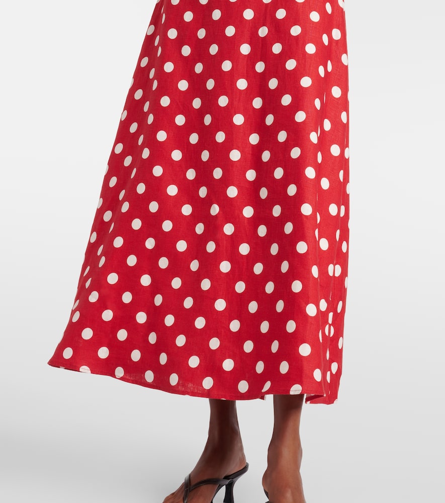 Lori polka-dot linen maxi dress