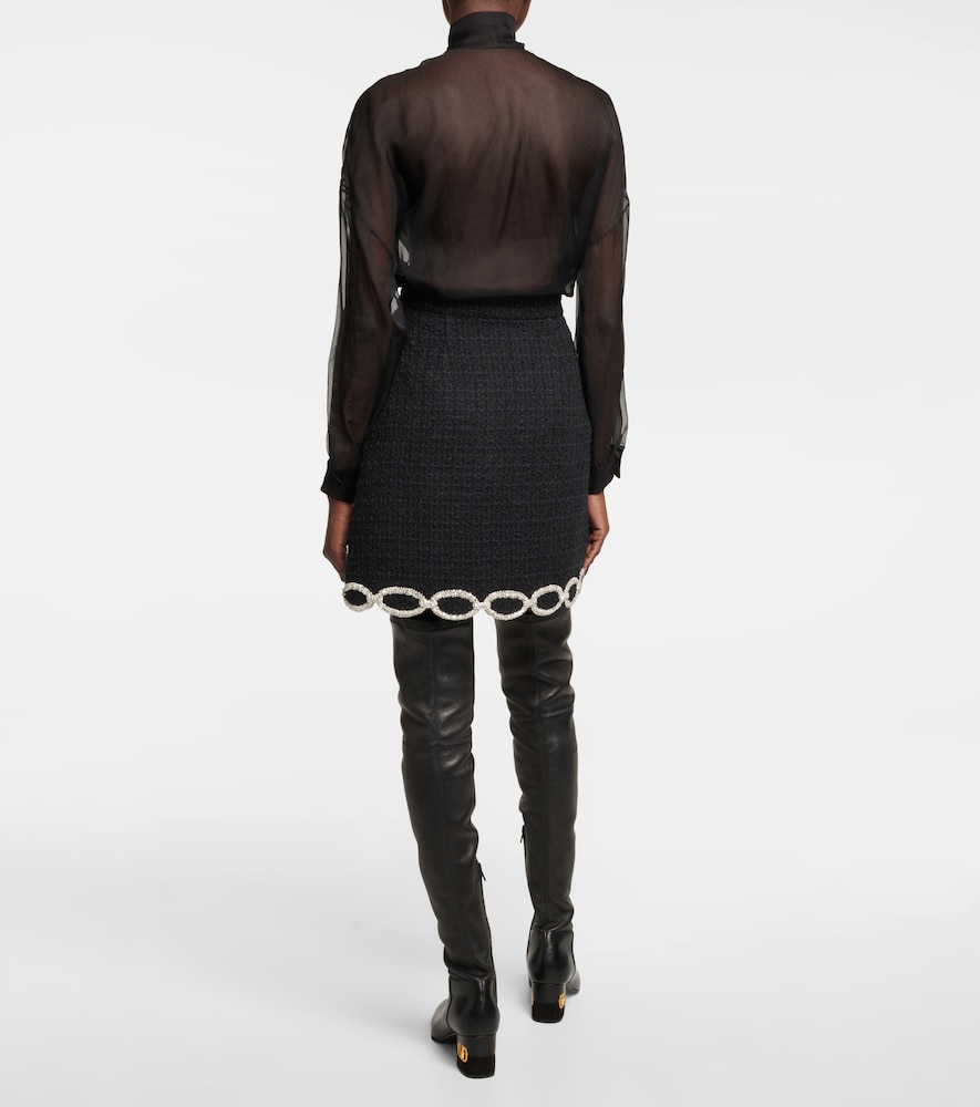Embellished tweed miniskirt