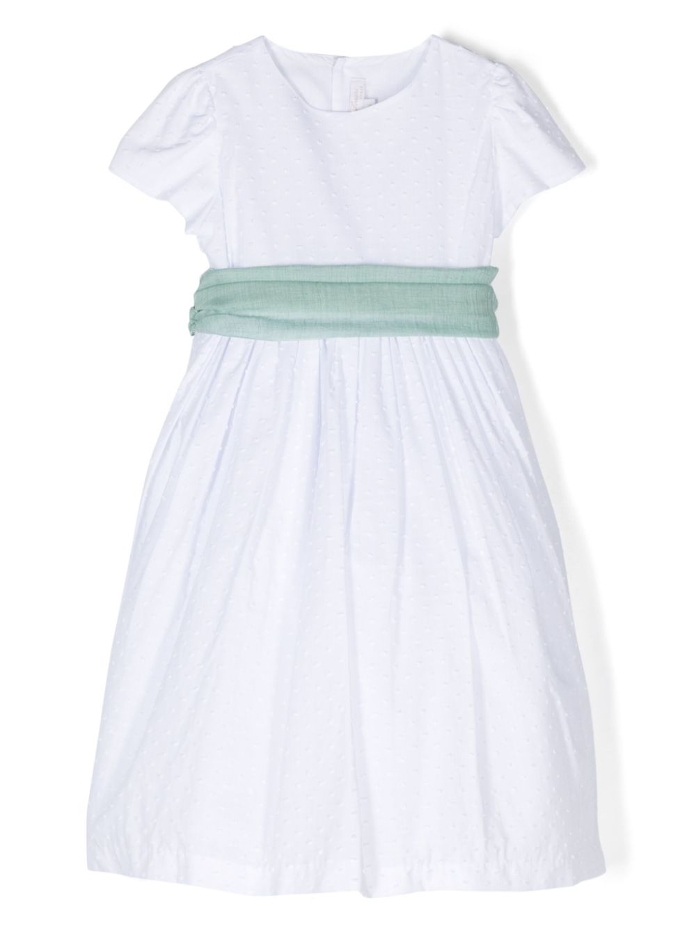 Polka-dot cotton dress - White