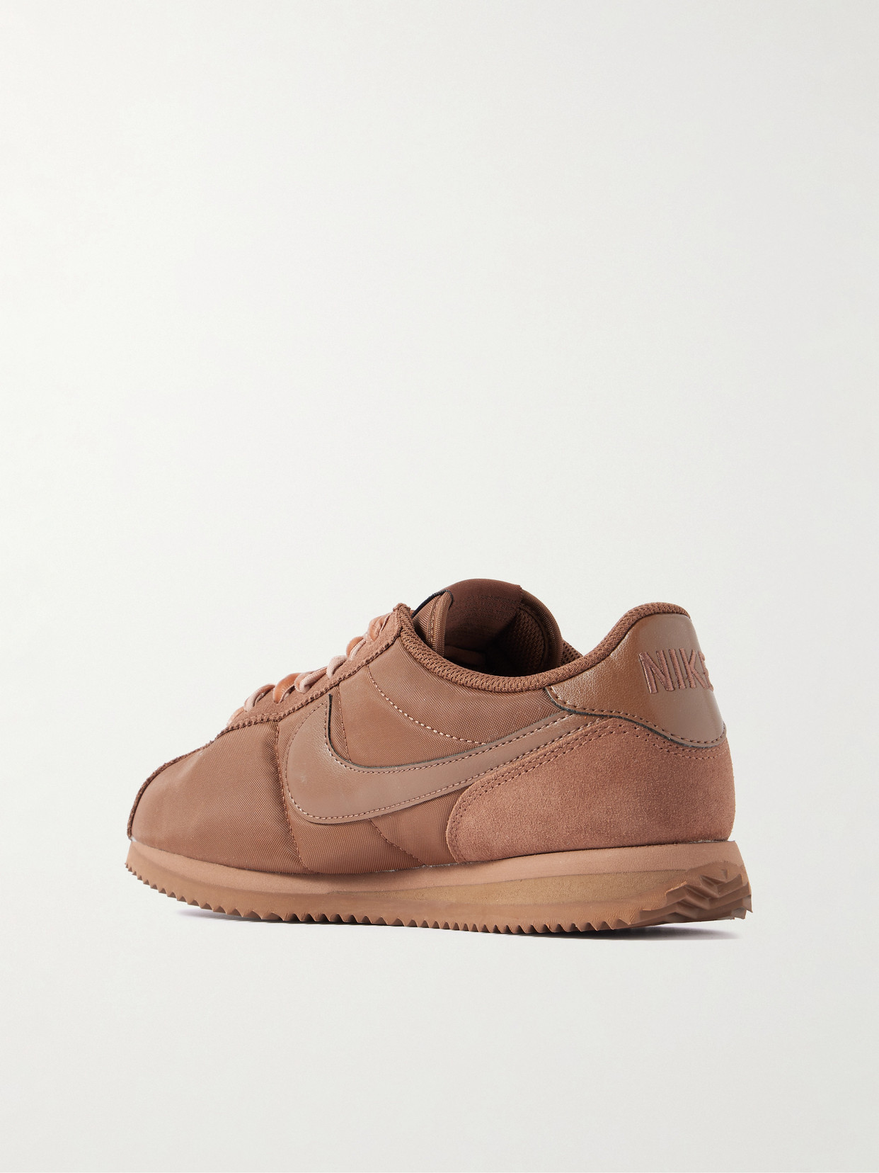 Cortez Leather, Suede And Canvas Sneakers - Brown