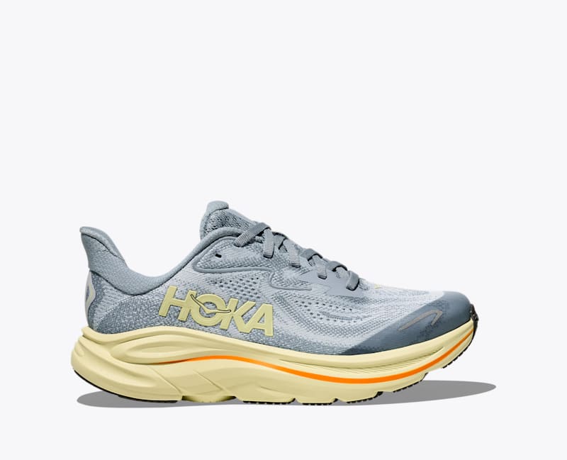 HOKA Clifton 10 Shoes in Mineral Blue/Pampas Grass