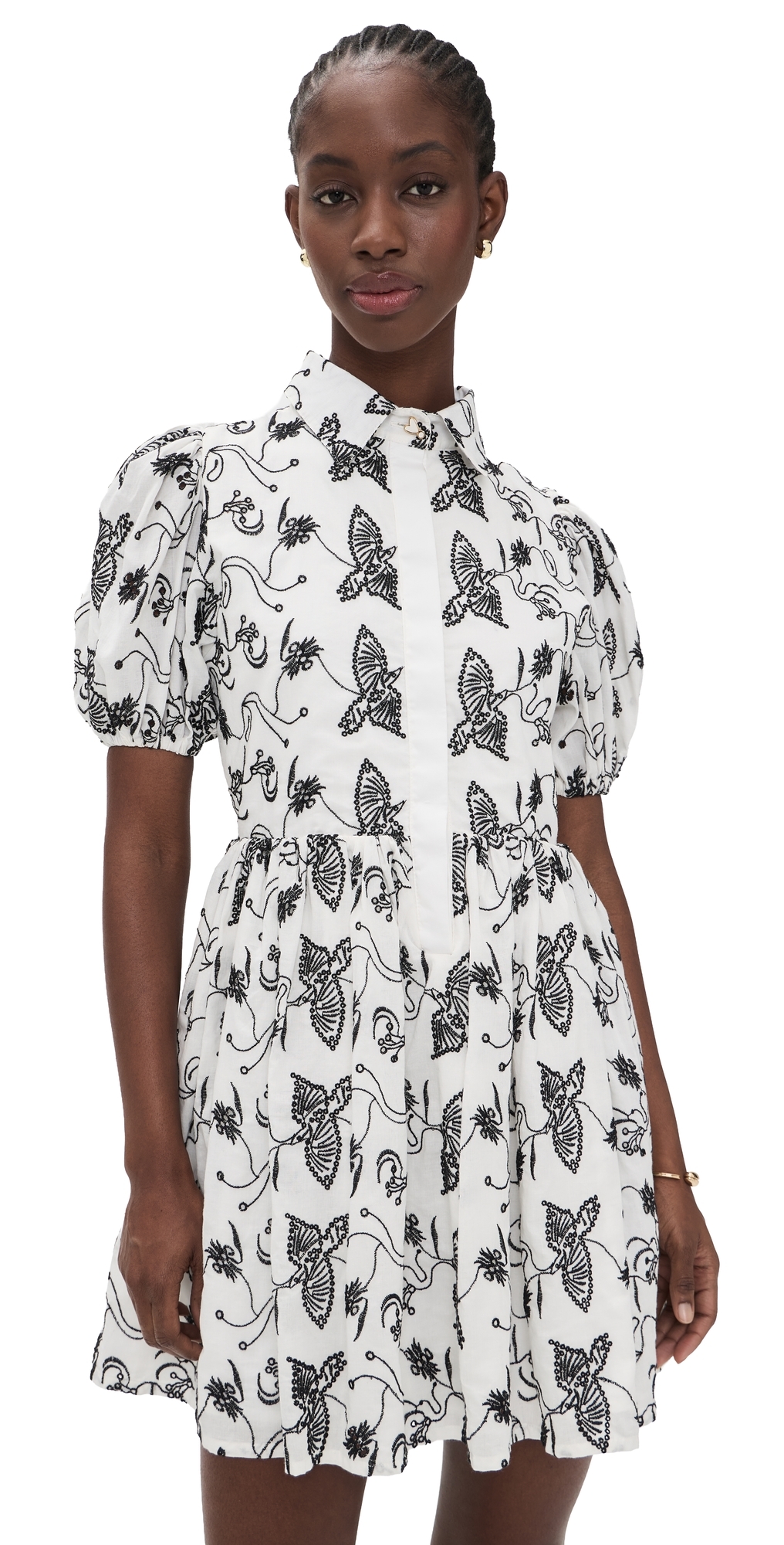 The Sundown Dress Keel Eyelet Bird Off White