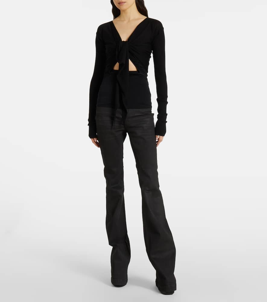 Cropped virgin wool sweater