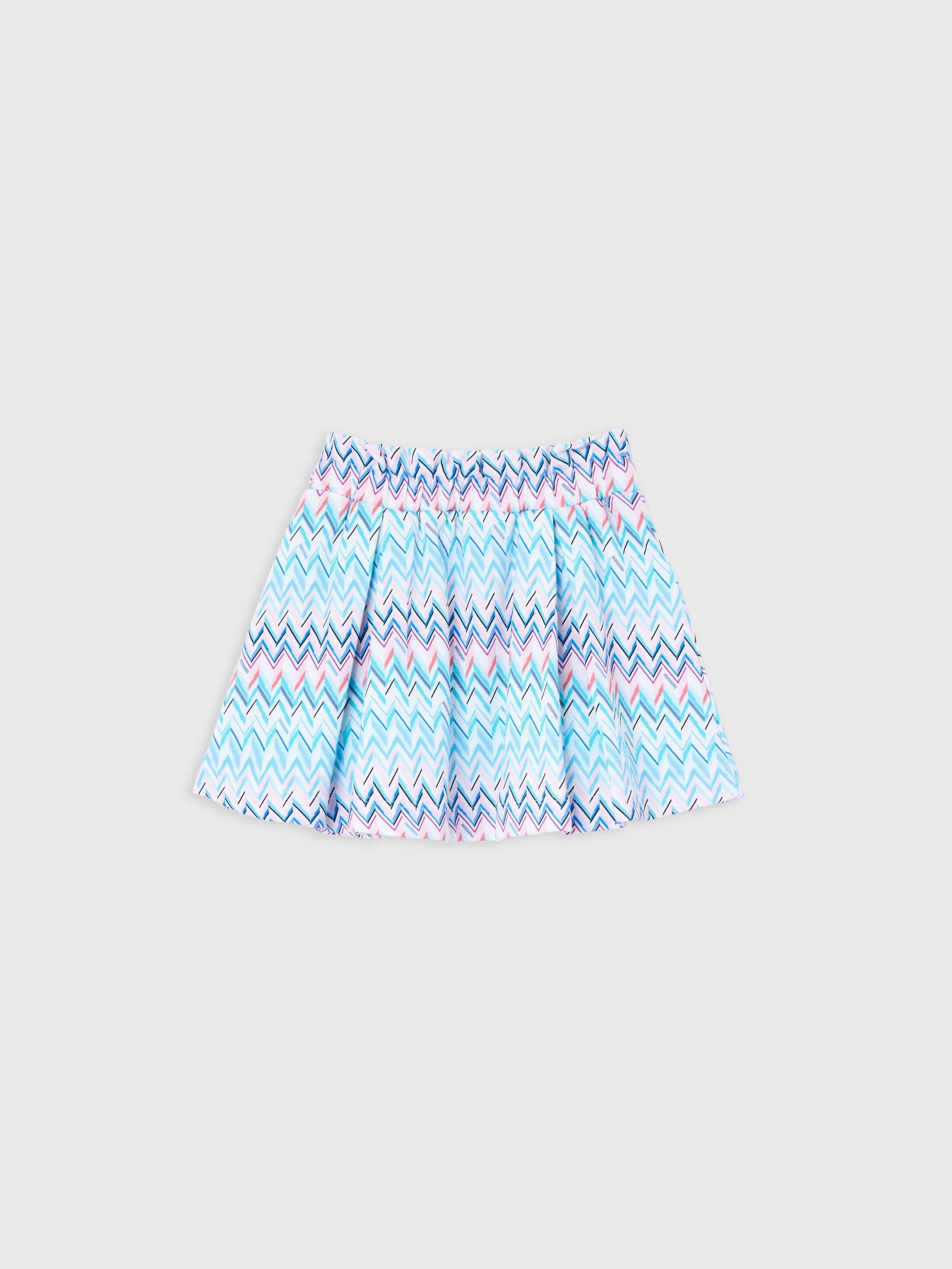 Missoni - Minigonna in puro cotone zig zag, Bambina, Bianco