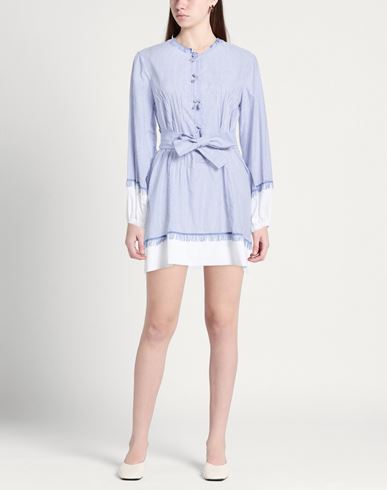 Woman Mini dress Blue Size L Cotton