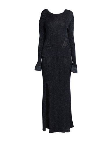 Chloé Woman Maxi dress Midnight blue Size L Viscose, Metallic fiber