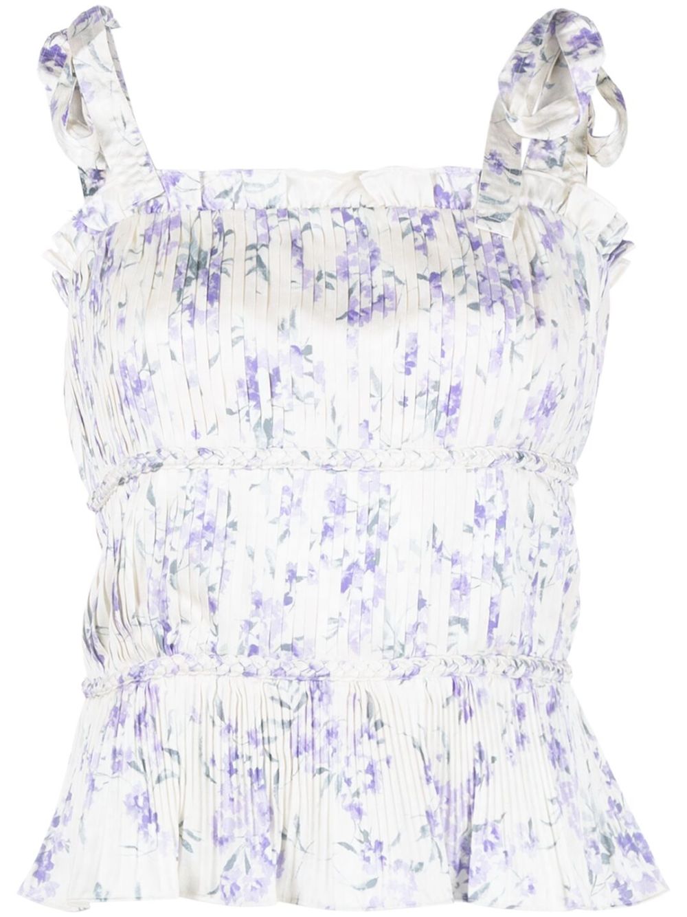 Floral-print sleeveless blouse - Neutrals