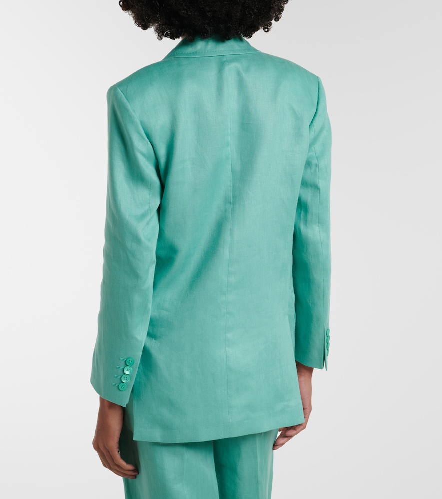 Olimpia double-breasted herringbone linen blazer