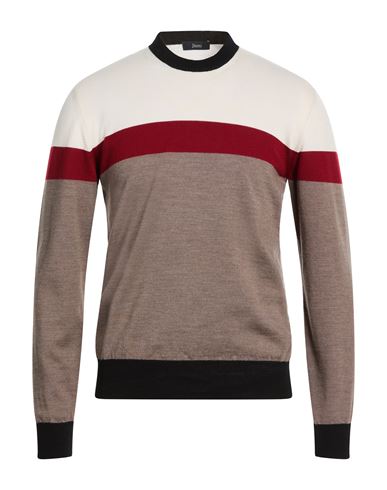 Man Sweater Taupe Size 38 Virgin Wool