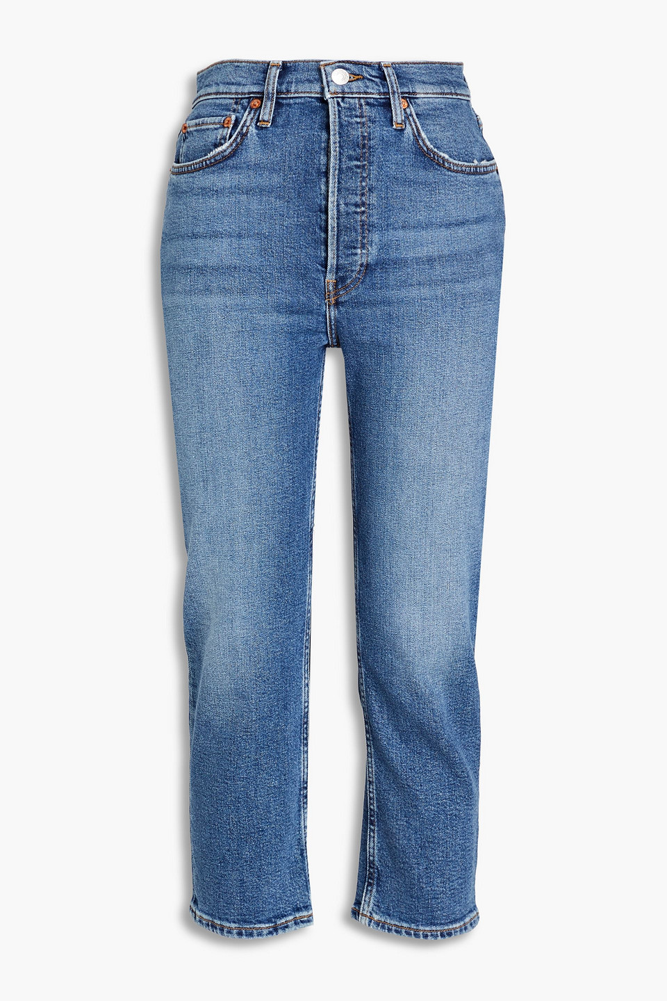 90s cropped high-rise slim-leg jeans - Blue - 25