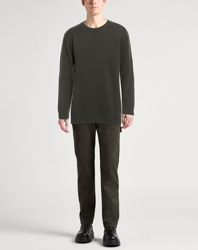 Man Sweater Military green Size XXL Merino Wool