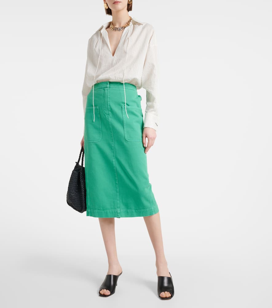 Werther cotton drill midi skirt
