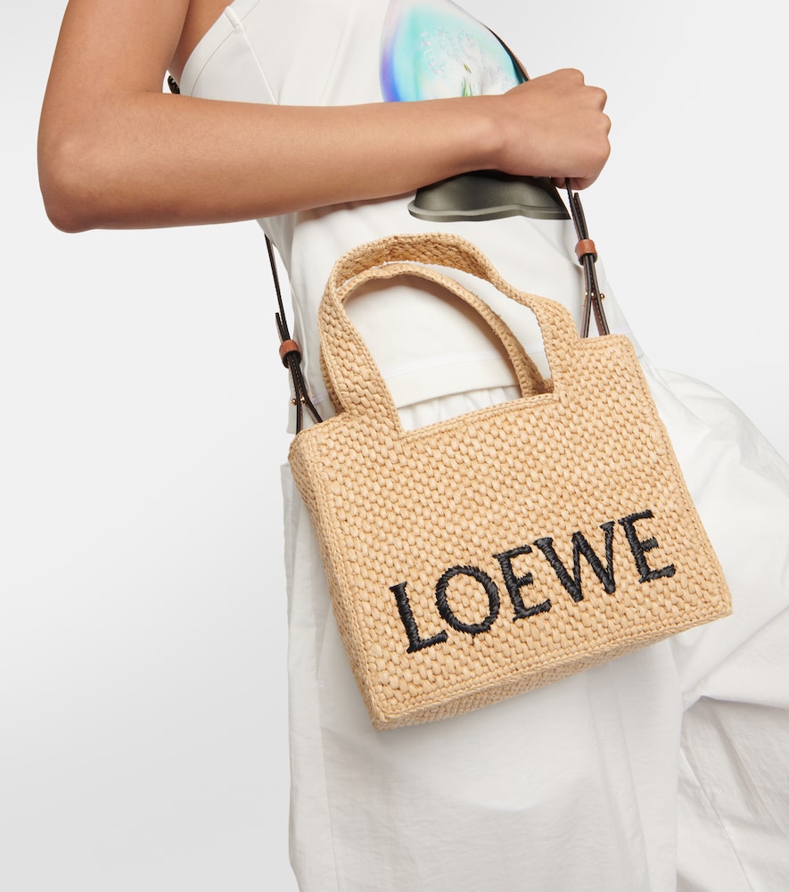 Loewe Paula's Ibiza logo raffia tote bag