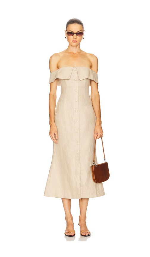 Camila Coelho KLEID HARLOW in Brown. Größe XS. Also in L