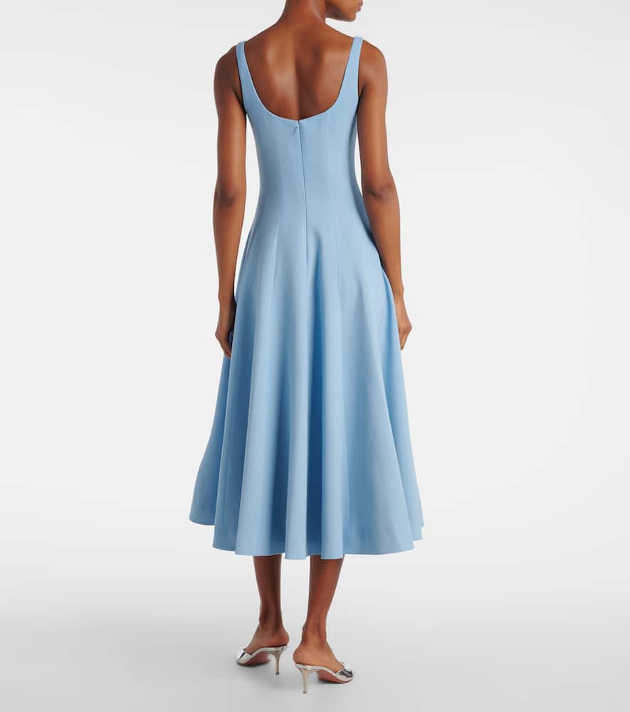 Collins pleated wool crêpe midi dress