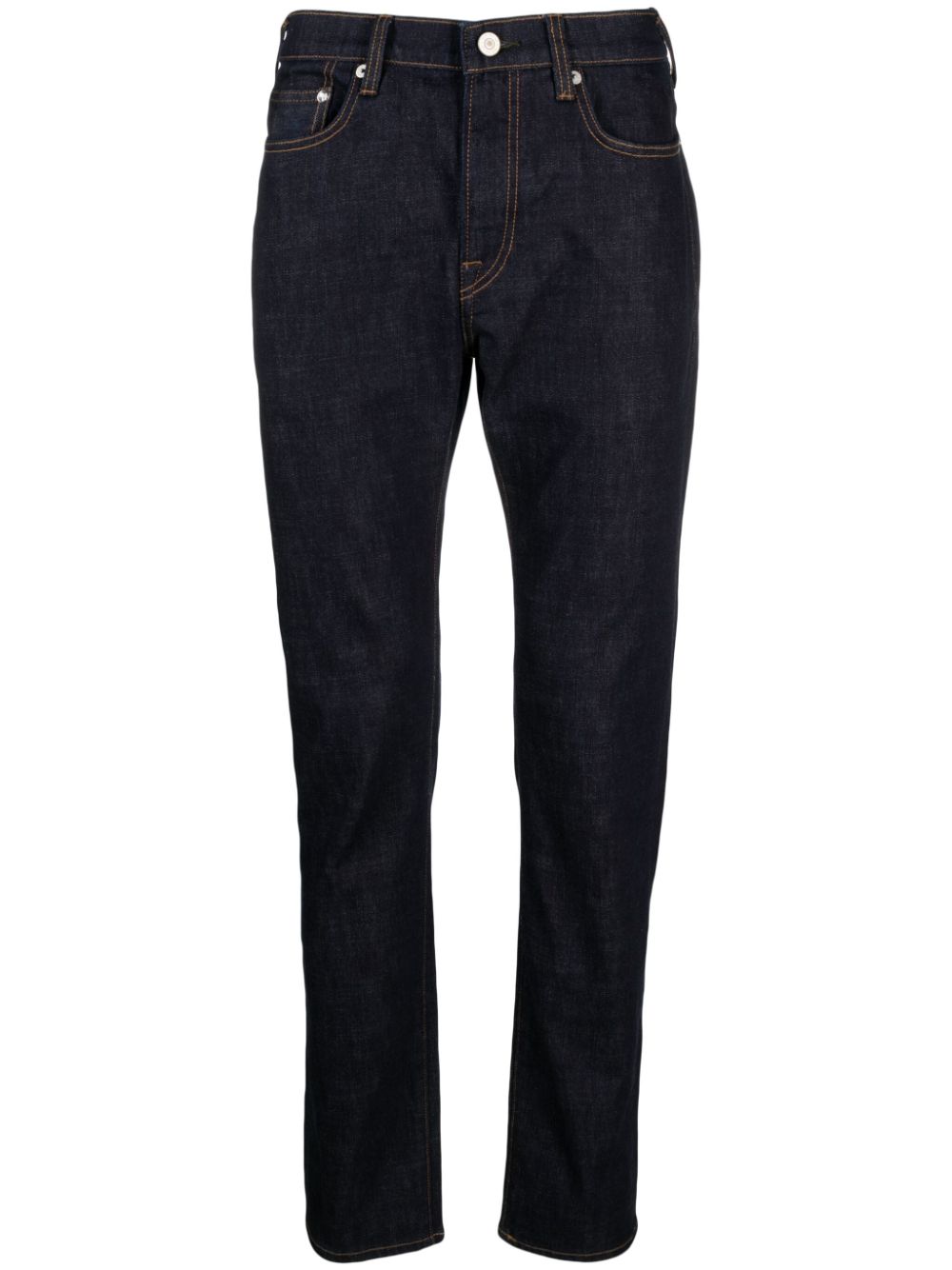 Contrast-stitching dark-wash jeans - Blue
