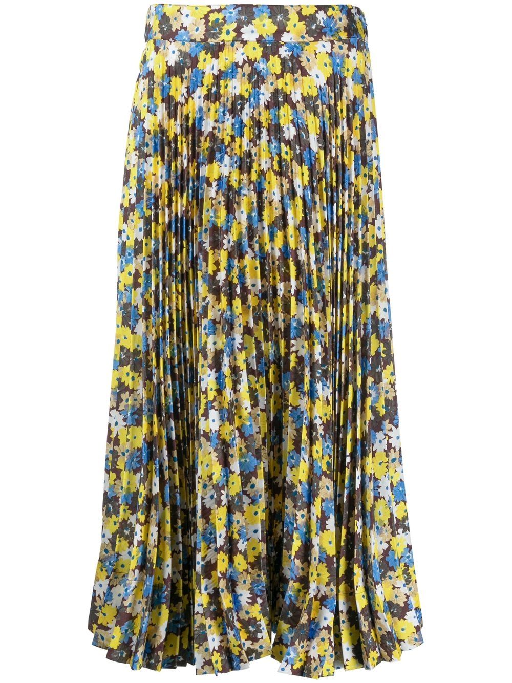 Twill Daisy Bouquet print skirt - Brown
