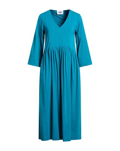 Woman Midi dress Turquoise Size 4 Cotton, Elastane