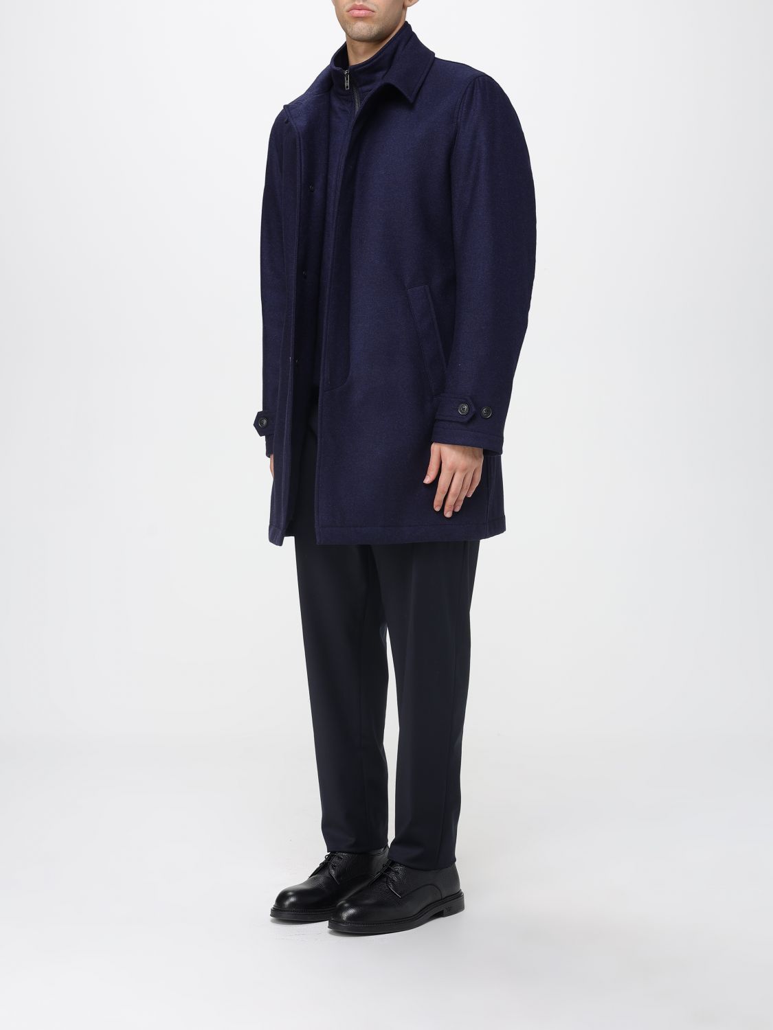 Coat Men color Indigo