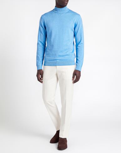 Man Turtleneck Sky blue Size L Merino Wool