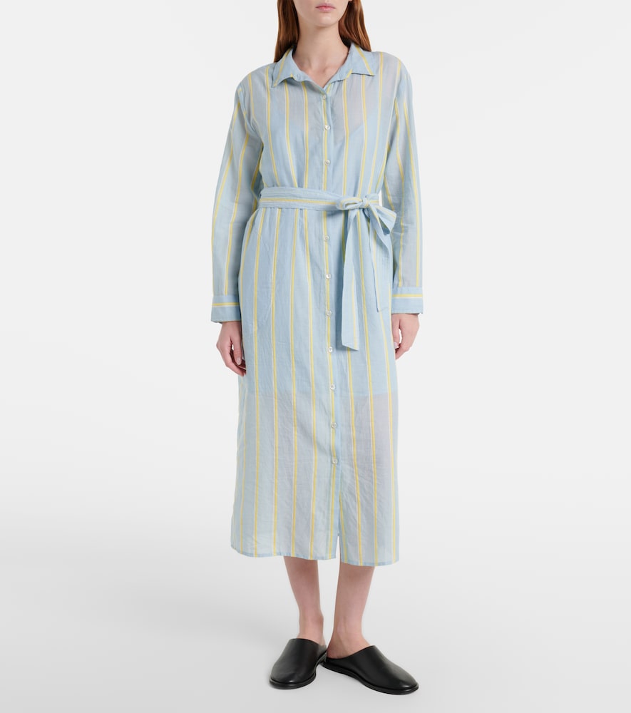 Kimora striped cotton shirt dress