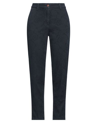 Cigala's Woman Pants Navy Size 24 Cotton, Elastane