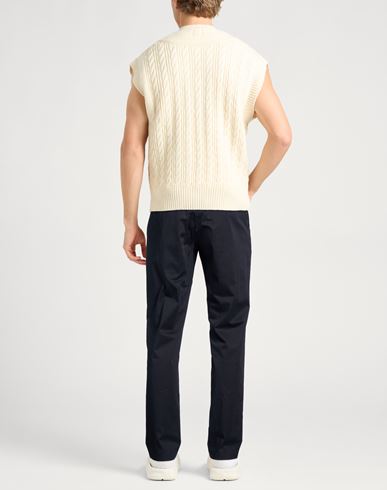 Man Pants Navy Size 36 Cotton, Elastane