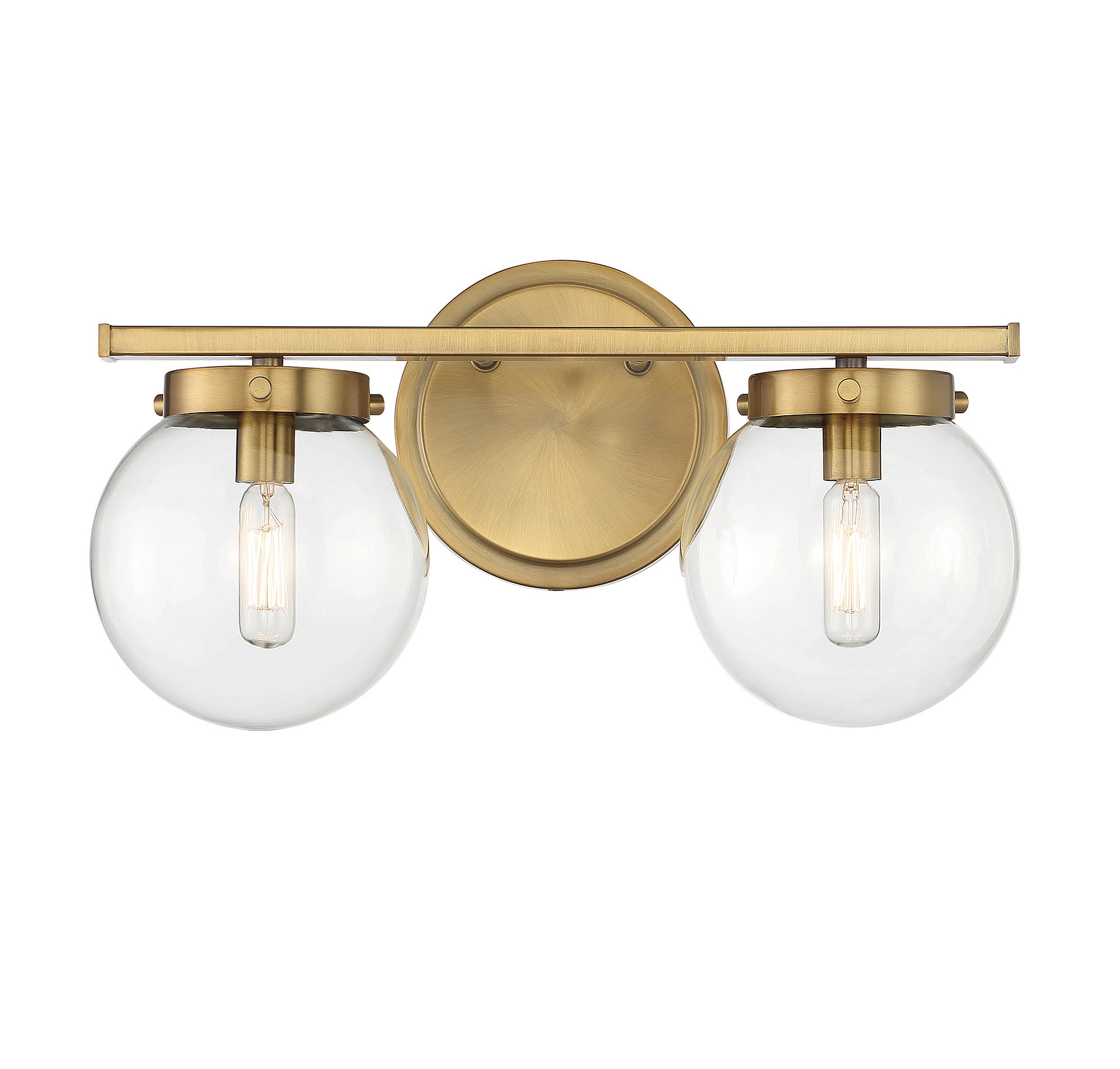 Trade Winds Linda 2-Light Bathroom Vanity Light in Natural Brass - TW100051-NB