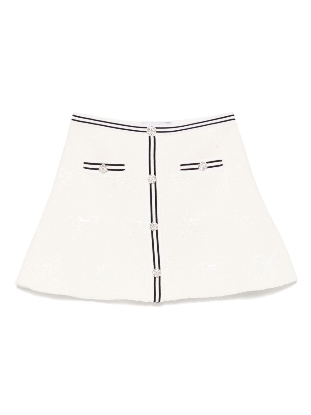 Jacquard knit skirt - White