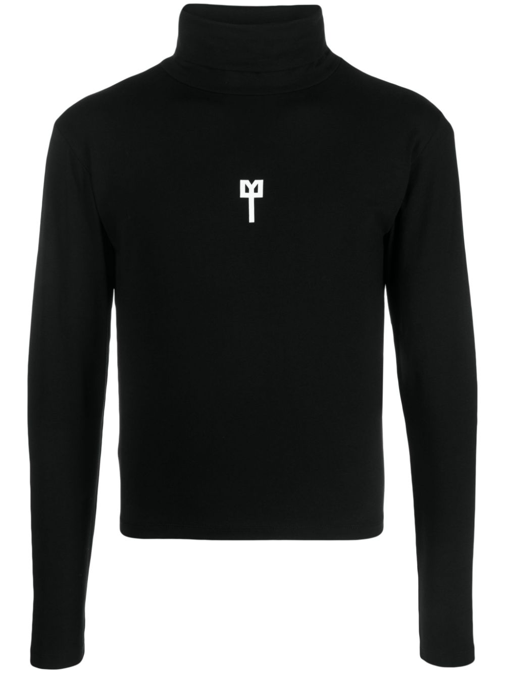 Logo-print roll-neck jumper - Black