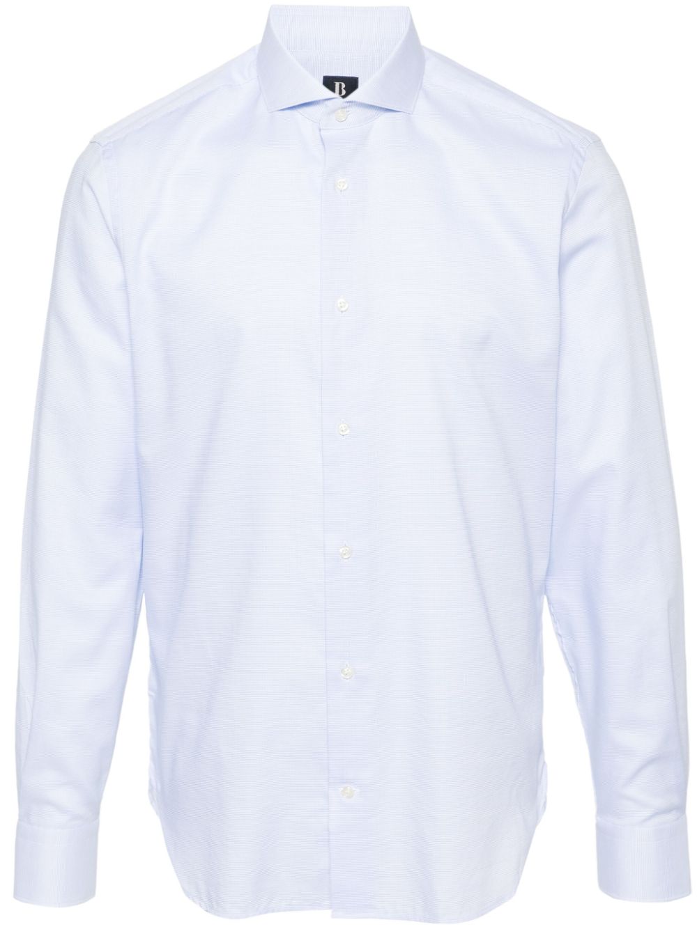 Cutaway-collar cotton shirt - Blue