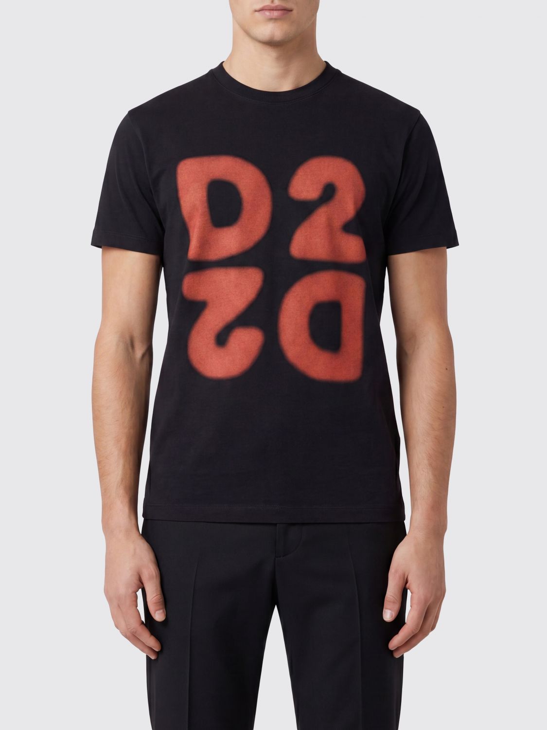 Slim Fit Cotton T-Shirt with Front Logo Print