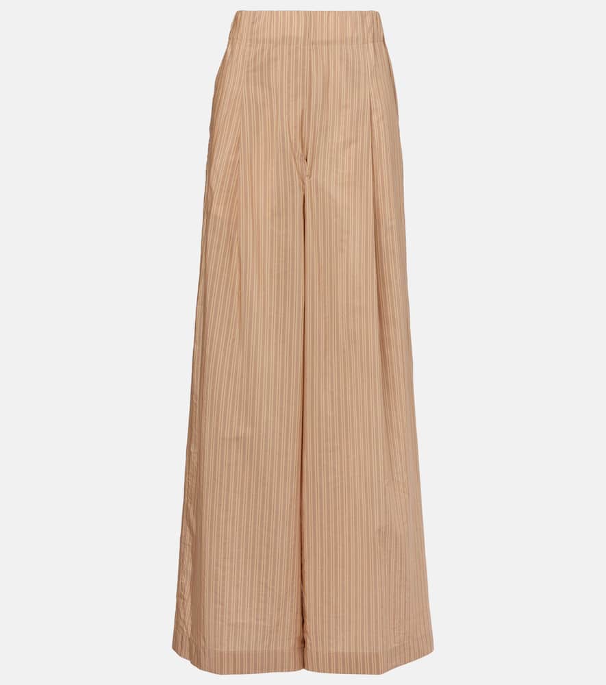 Striped cotton-blend palazzo pants